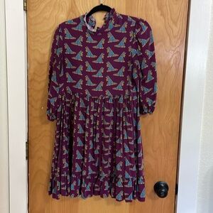 Compania Fantastica medium baby doll style dress with lizards? Dinosaurs?